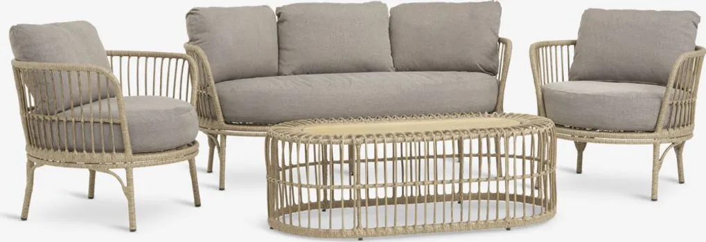 JYSK LOUNGE BAŠTENSKA GARNITURA ILLERUP 4,5 OS. NATUR (1 / 8)