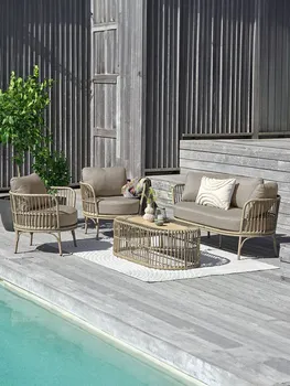 JYSK LOUNGE BAŠTENSKA GARNITURA ILLERUP 4,5 OS. NATUR (5 / 8)