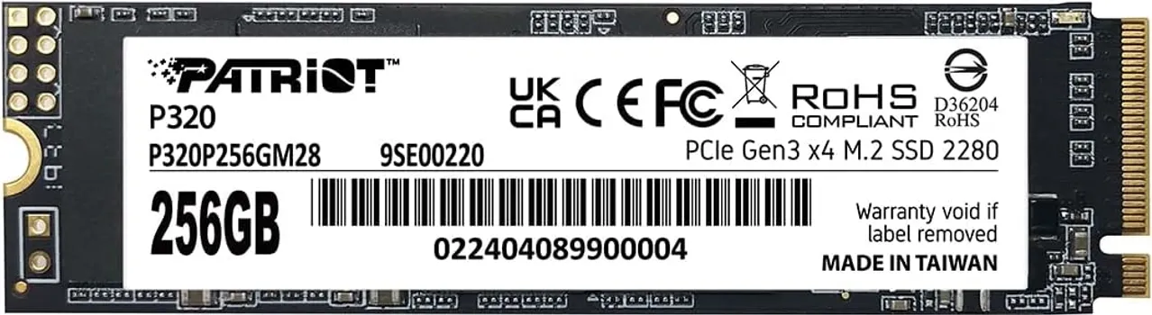PATRIOT P320 256GB / SSD M.2 2280 PCIE (4 / 4)