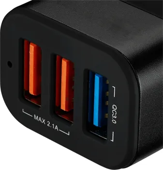 CANYON CAR CHARGER C-07 QC 3.0 2.4A/3USB-A BLACK (4 / 5)