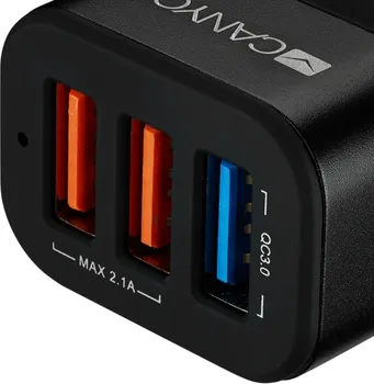 CANYON CAR CHARGER C-07 QC 3.0 2.4A/3USB-A BLACK (5 / 5)