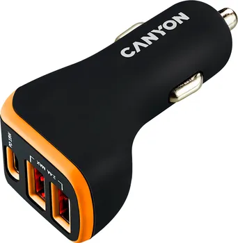 CANYON CAR CHARGER C-08 PD 18W USB-C 2USB-A BLACK (1 / 6)