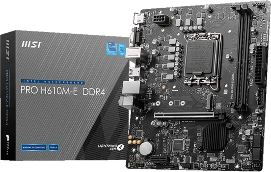 MSI PRO H610M-E DDR4, MICRO-ATX, SOCKET 1700, DUAL (1 / 6)