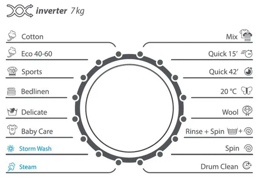 VIVAX WFL-120716CDS [7KG / 1200 RPM / 16 PROGRAMS / SLIM MODEL] (9 / 17)