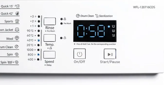 VIVAX WFL-120716CDS [7KG / 1200 RPM / 16 PROGRAMS / SLIM MODEL] (9 / 16)