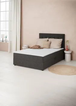 JYSK BOXSPRING KREVET 140X200CM SKOLLA STORAGE PC40 SIVA-40 (2 / 4)
