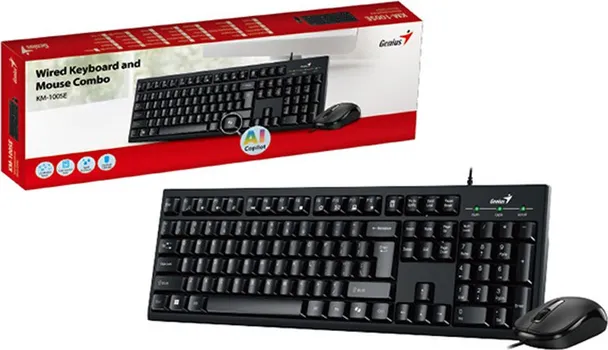 GENIUS KM-100SE KOMPLET TASTATURA + MIŠ │ 12 MULTIMEDIJALNIH TASTERA │ OPTIČKI MIŠ 1200 DPI │ USB PLUG & PLAY │ JEZIK TASTATURE: YU (5 / 7)