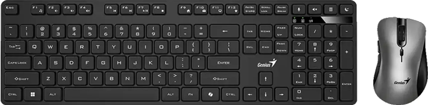 GENIUS KM-8216S WIRELESS KOMPLET, SLOVNI RASPORED EN (US), MEMBRANSKI TASTERI - TIHI, SENZOR MIŠA - OPTIČKI, REZOLUCIJA 1.600DPI, PRIL (1 / 3)