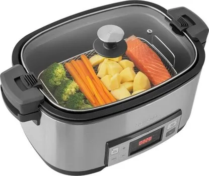 SENCOR SPR 5500SS APARAT ZA SPORO KUVANJE HRANE │ SNAGA: 1350W │ ZAPREMINA: 6L │ BOJA: INOX │ OSTALO: 4 PROGRAMA ZA KUVANJE, 5 TEMPERATURA, FUNKCIJA ODRŽAVANJA TOPLOTE, LED DISPLEJ, RUČKE SE NE ZAGREVAJU, ŽIČANA REŠETKA, NASTAVCI PERIVI U SUDOMAŠINI (3 / 5)