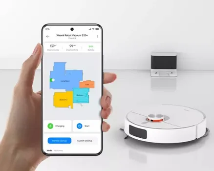 XIAOMI ROBOT VACUUM S20 EU ROBOT USISIVAČ SA POSUDOM, SNAGA 45W, SNAGA USISAVANJA 5.000PA, BATERIJA 3.200MAH, DO 120MIN RADA, UPRAVLJANJE POMOĆU