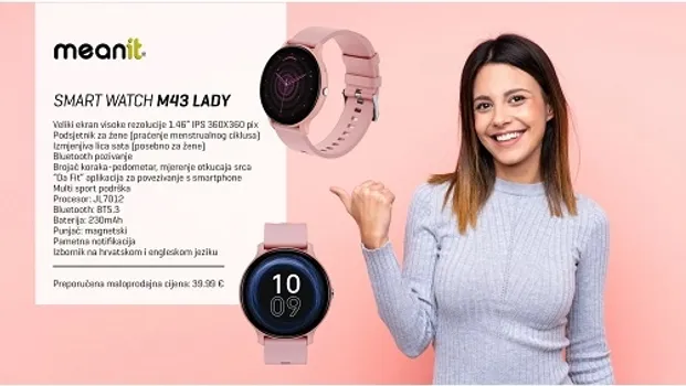 MEANIT M43 LADY [1.46IN / HIGH RESOLUTION / IPS / 360X360 PIXELS / 230MAH / SMART NOTIFICATIONS] (3 / 5)