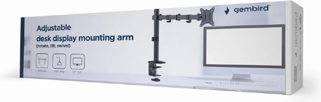 GEMBIRD NOSAČ ZA MONITOR MA-D1-01, MONTAŽA NA STOL, (ROTATE, TILT, SWIVEL), 17 -32 , UP TO 9 KG (3 / 3)