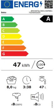 BEKO BM3WFSU38413WPBB [8kg max / 1400 RPM] (3 / 5)