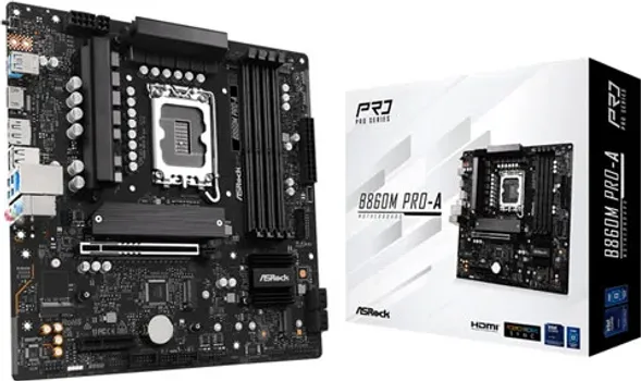 ASROCK MB B860 PRO-AINTEL B860, 4XDDR5, 3XM.24XSATA3, 16XUSB, HDMI, DP, RAID, ATX (1 / 7)