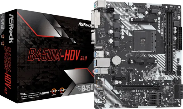 ASROCK MB B450M-HDV R4.0AMD B450 AM4 2XDDR4VGA,DVI,HDMI,MICRO ATX (1 / 1)