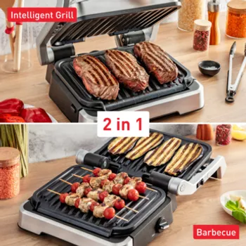TEFAL ELEKTRIČNI ROŠTILJ GC773D30 OPTIGRILL 2U1 INOX + HVATALJKA, 2000 W (6 / 8)