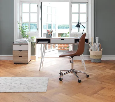 JYSK RADNI STOL ABBETVED 48X120 BOJA SVIJETLI HRAST/BIJELA (6 / 9)