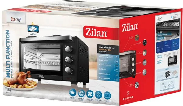 ZILAN / FLORIA MINI PECNICA SA GRILOM 28L MINI PEĆNICA SA GRILOM + VENTILATOR, 28 L, 3200 W, CRNA (3 / 6)