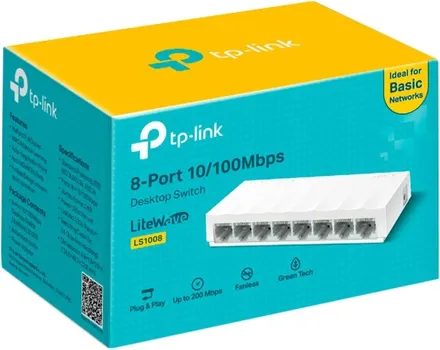 TP-LINK LITEWAVE 8-PORT 10/100MBPS DESKTOP SWITCH, 8 10/100MBPS RJ45 (2 / 2)