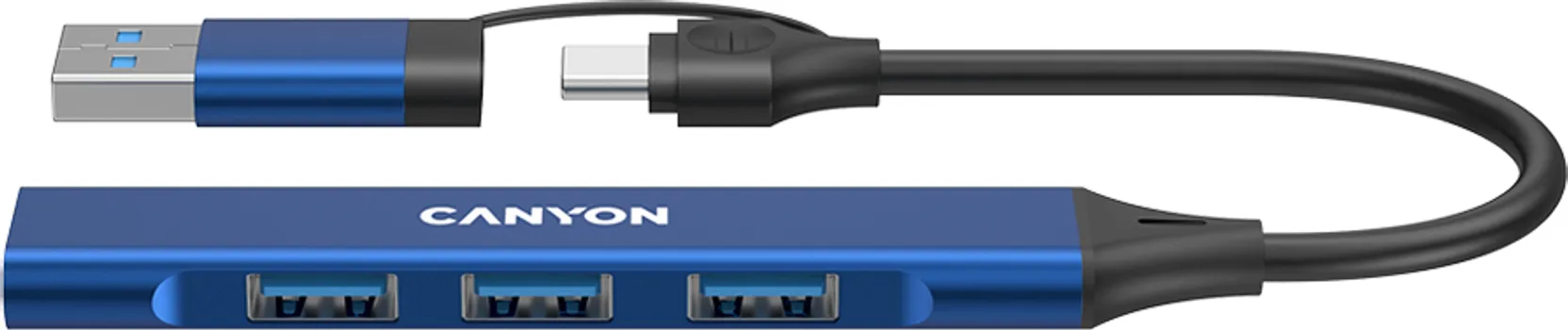CANYON HUB DS-02 4IN1 USB-A/C BLUE (1 / 5)