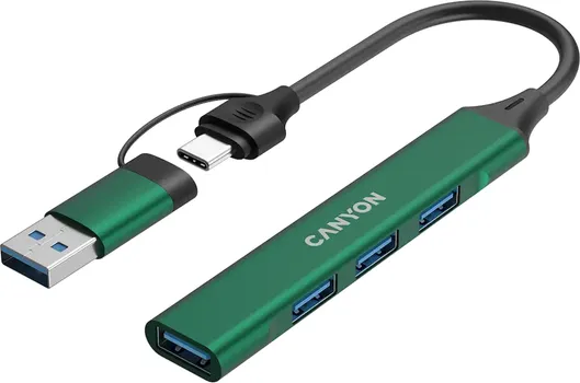 CANYON HUB DS-02 4IN1 USB-A/C GREEN (1 / 5)
