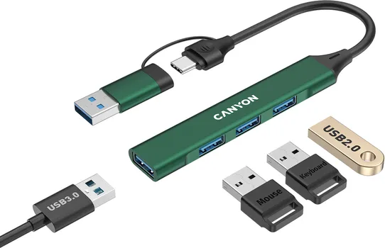 CANYON HUB DS-02 4IN1 USB-A/C GREEN (5 / 5)