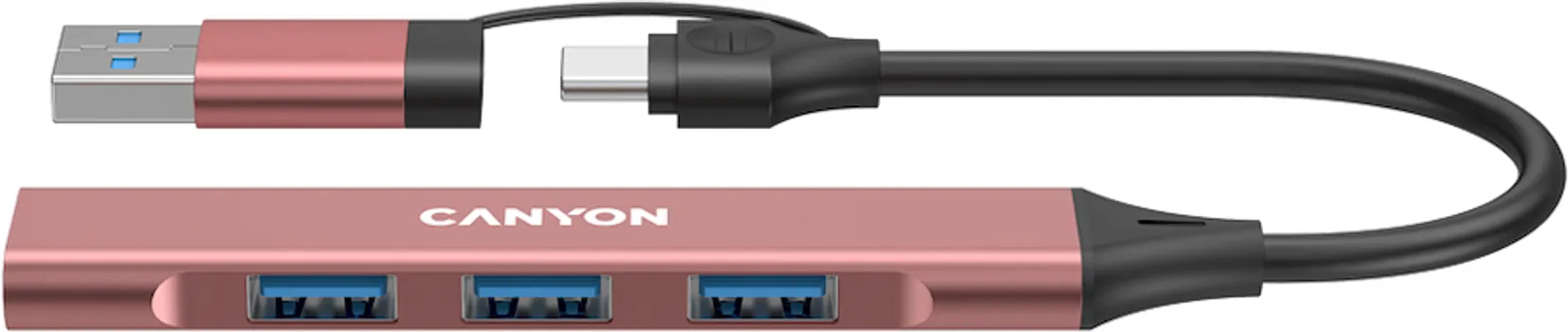 CANYON HUB DS-02 4IN1 USB-A/C PINK (2 / 5)