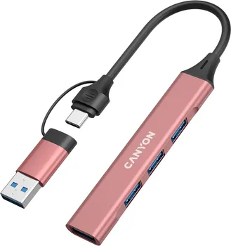 CANYON HUB DS-02 4IN1 USB-A/C PINK (3 / 5)