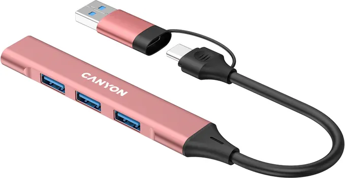 CANYON HUB DS-02 4IN1 USB-A/C PINK (4 / 5)