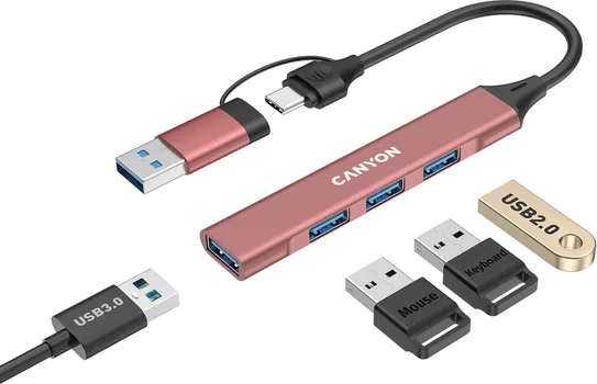 CANYON HUB DS-02 4IN1 USB-A/C PINK (5 / 5)