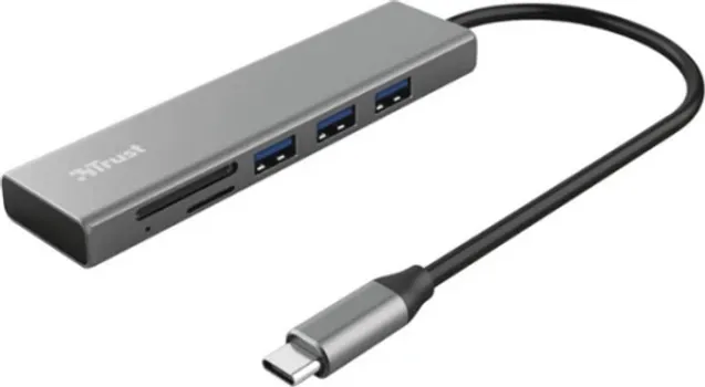 TRUST HALYX HUB+ČITAČ KARTICA USB-C HUB, 3 USB PORTA, ČITAČ KARTICA (1 / 3)