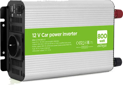 GEMBIRD DC-AC INVERTER ZA AUTO, IN12VOUT220V 800W EG-PWC800-01 (1 / 4)