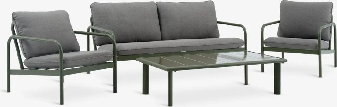 JYSK LOUNGE GARNITURA TEGLUM 4 OSOBE MASLINASTO ZELENA (1 / 7)