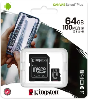 KINGSTON 64GB / MICRO SD / CLASS 10 UHS-I CANVAS PLUS + ADAPTER (3 / 3)