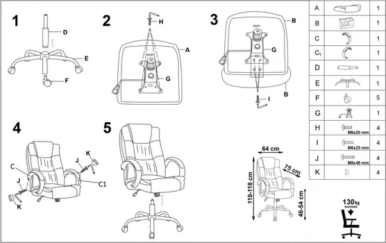SAGA 9590010 KANCELARIJSKA STOLICA (3 / 3)