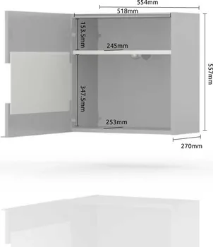 SAGA VISEĆA KOMODA VK55-1KS/ONYX (2 / 3)
