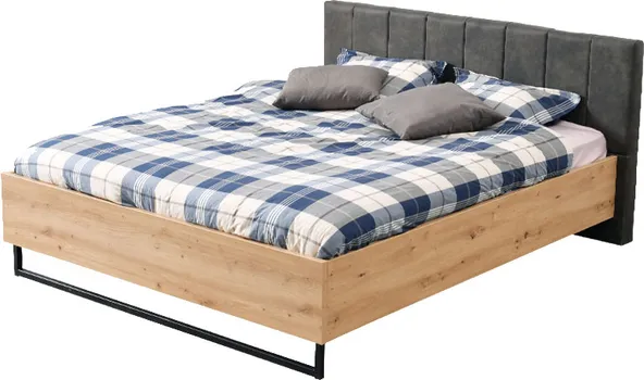 SAGA KREVET SARDINIA 160X200CM ARTISAN HRAST, CRNA, ŠTOF (1 / 4)