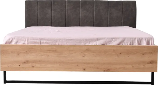 SAGA KREVET SARDINIA 160X200CM ARTISAN HRAST, CRNA, ŠTOF (3 / 4)