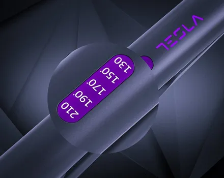 TESLA STH300BP PRESA ZA KOSU │ BOJA: CRNA - LJUBIČASTA │ SNAGA: 42W │ PLOČE: 90 X 23 MM, KERAMIČKI TURMALIN │ TEMPERATURA: 130-210°C (5 NIVOA) │ VRIJEME ZAGRIJAVANJA: 30S │ JONSKA FUNKCIJA │ AUTOMATSKO ISKLJUČIVANJE │ ROTIRAJUĆI KABL: 360° │ DUŽINA KABLA: 2.2M (5 / 8)