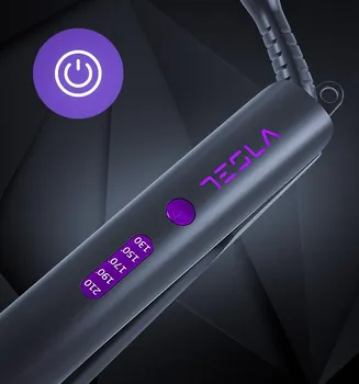 TESLA STH300BP PRESA ZA KOSU │ BOJA: CRNA - LJUBIČASTA │ SNAGA: 42W │ PLOČE: 90 X 23 MM, KERAMIČKI TURMALIN │ TEMPERATURA: 130-210°C (5 NIVOA) │ VRIJEME ZAGRIJAVANJA: 30S │ JONSKA FUNKCIJA │ AUTOMATSKO ISKLJUČIVANJE │ ROTIRAJUĆI KABL: 360° │ DUŽINA KABLA: 2.2M (8 / 8)