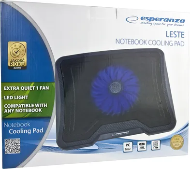 ESPERANZA POSTOLJE ZA NOTEBOOK LESTE, 15,6, VENTILATOR, LED, USB HUB, EA143 (2 / 2)