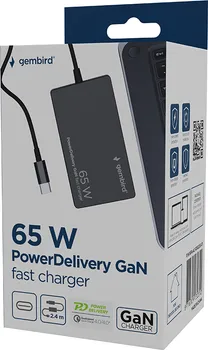 GEMBIRD AC ADAPTER UNIVERZALNI ZA NOTEBOK 65W POWERDELIVERY GAN USB, TYPE-C FAST CHARGER, BLACK, NPA-AC-PDQC65-01 (4 / 5)