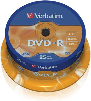 DVD-R, VERBATIM,4,7 GB,16X, SPINDLE 25 KOM,MATT SILVER (1 / 1)
