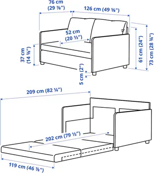 FRIDHULT SOFA LEŽAJ, SKIFTEBO ŽUTA (6 / 6)
