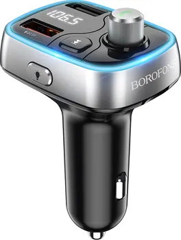 BOROFONE FM TRANSMITER BLUETOOTH SA USB PUNJAĆEM BC32 SUNLIGHT CAR TF CARD BLACK (1 / 1)