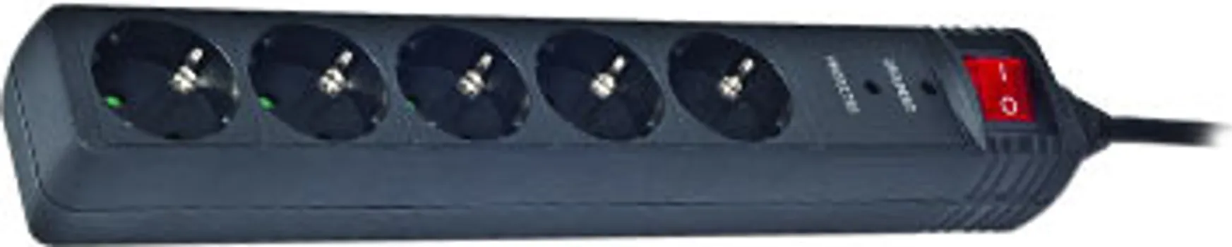 GEMBIRD RAZVODNIK NAP.SPG5-C-15, 5 UTICNICA, CRNI, PREKIDAČ+OSIGURAČ, 4.5M, PRENAPONSKA ZAŠTITA (2 / 2)