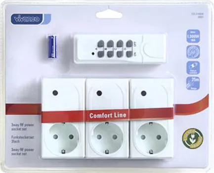 VIVANCO SET OD TRI UTIČNICE + WIRELESS REMOTE SA RF KONTROLOM, 1000W, WHITE 26551 (2 / 2)