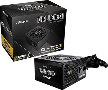 ASROCK PSU 750W, CL-750B, CHALLENGER, 12CM FAN, 80+ BRONZE, PCIE 5.1 READY, 24PIN SLEEVED (PSU 750W, CL-750BCHALLENGER,12CM FAN,80+ BRONZEPCIE 5.1 READY, 24PIN SLEEVED) (1 / 1)