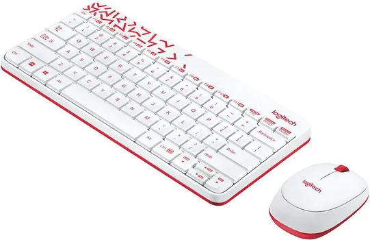 LOGITECH (TASTATURA CORDLESS DESKTOP MK240 NANO WHITE-RED ENG LAYOUT) (1 / 1)
