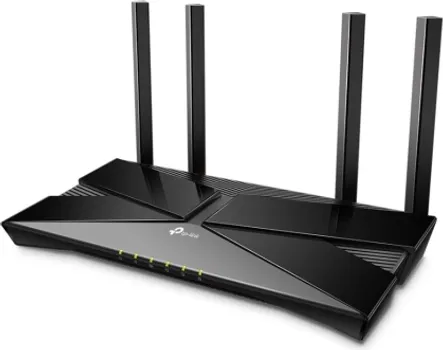 2402 MBPS (802.11AX, HE160), 574 MBPS (802.11AX), IEEE 802.11AX/AC/N/A 5 GHZ, IEEE 802.11AX/N/B/G 2.4 GHZ, 4× FIXED HIGH-PERFORMANCE ANTENNAS, HIGH-POWER FEM, 1× GIGABIT WAN PORT, 4× GIGABIT LAN PORTS, 12 V ⎓ 2 A, CE, ROHS (TP-LINK AX53 AX3000 WIFI 6 DUAL BAND GIGABIT ROUTER) (1 / 3)